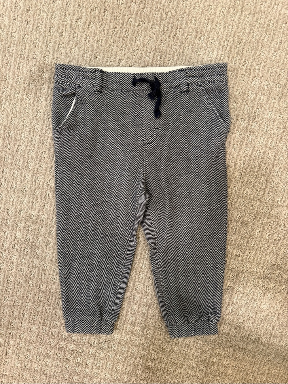 Janie and Jack Boys’ Preppy Chevron Pants in Navy/White, 18-24M